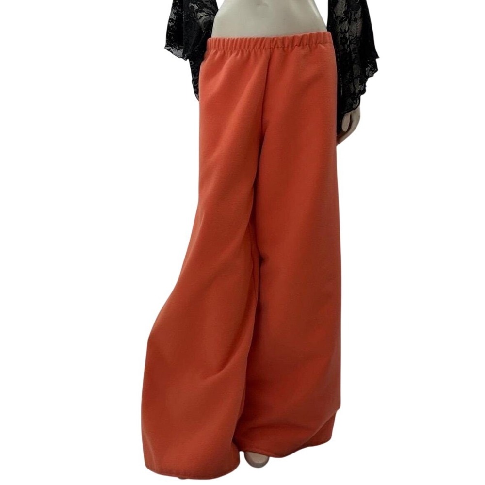 Simple Orange Fleece Wide Leg‎ Pants Handmade Avant garde Dopamine Aesthetic L